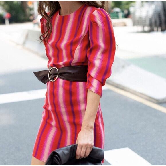 Something Navy Womens Dress Striped Red Pink Mini Blogger Favorite Size‎ Small - Picture 2 of 8